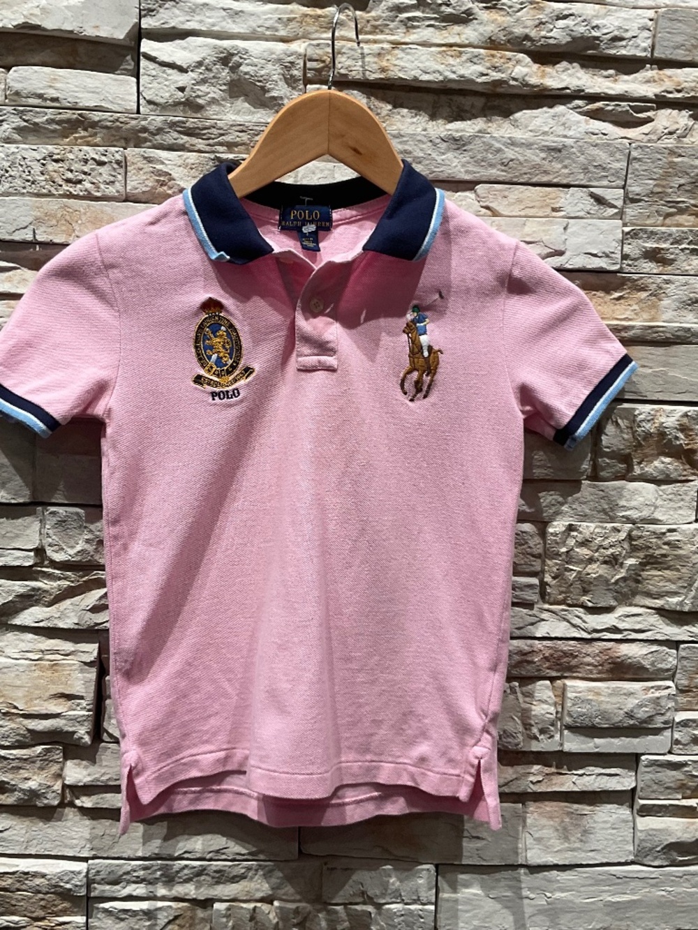 Polo Ralph Lauren Kids  Cotton Big Pony Logo Shirt, Color Pink, Size 7
